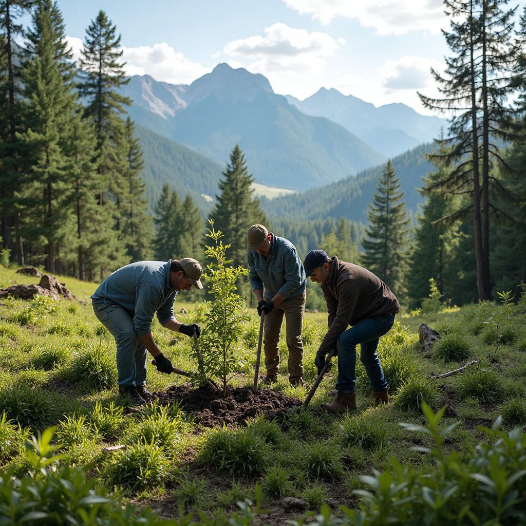 Lovermpierhead team members working on forest conservation project