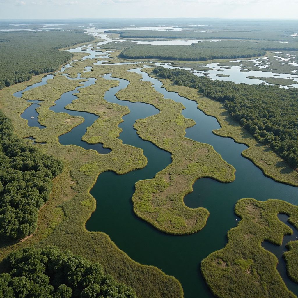 Wetland restoration project in Danube Delta