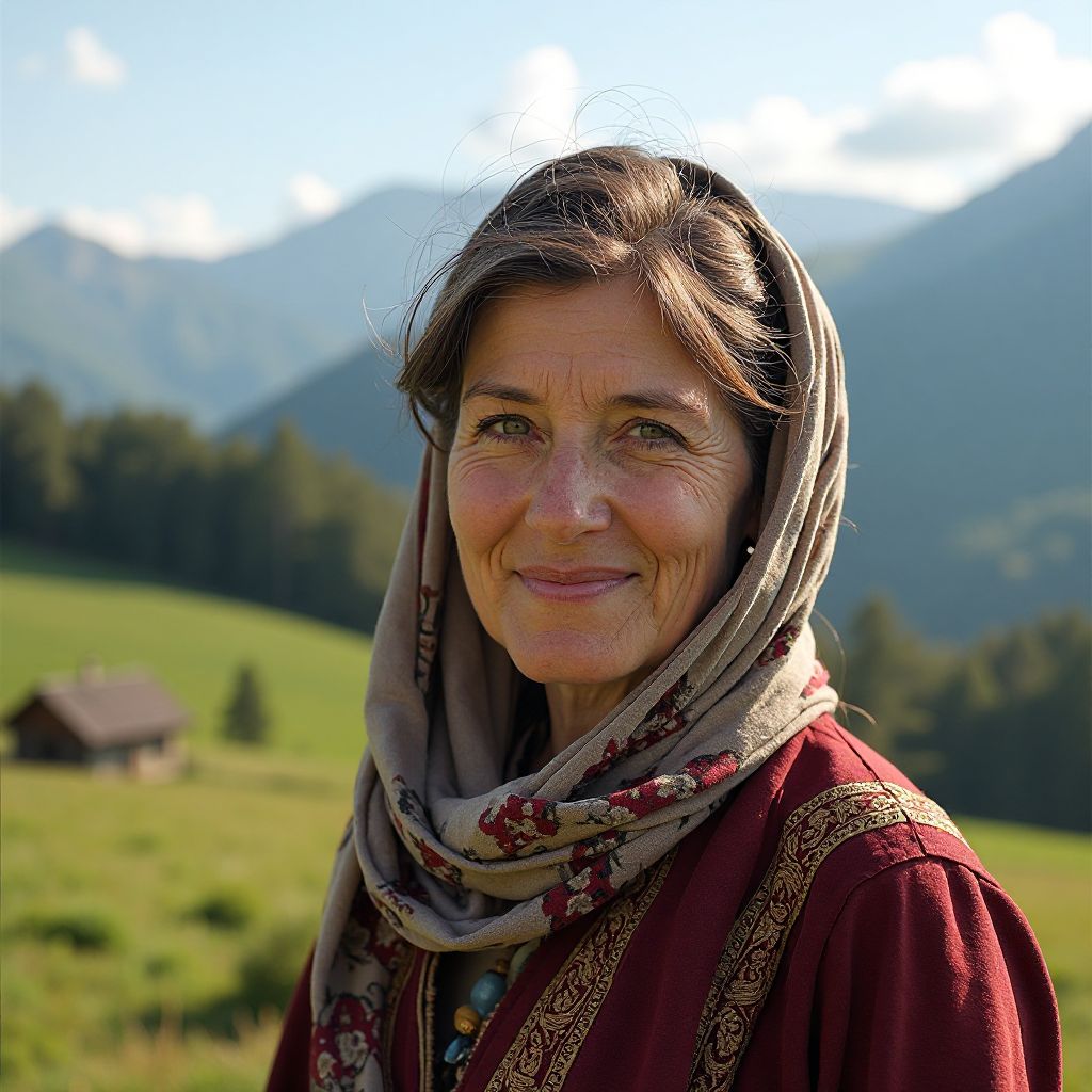 Portrait of Maria Dumbravă, Village Council Leader